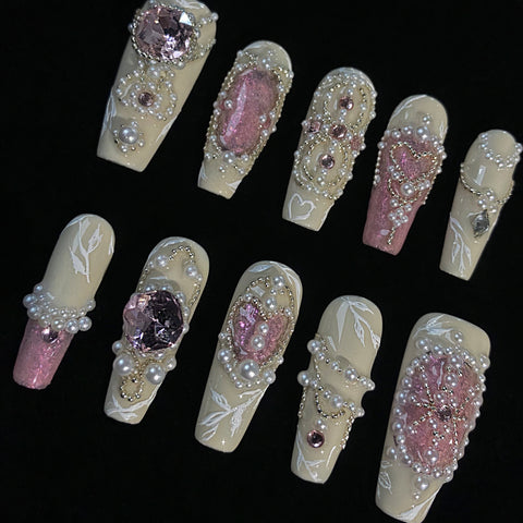 Luxury White Powder Square Nails