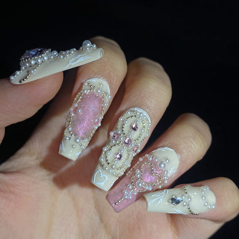 Luxury White Powder Square Nails