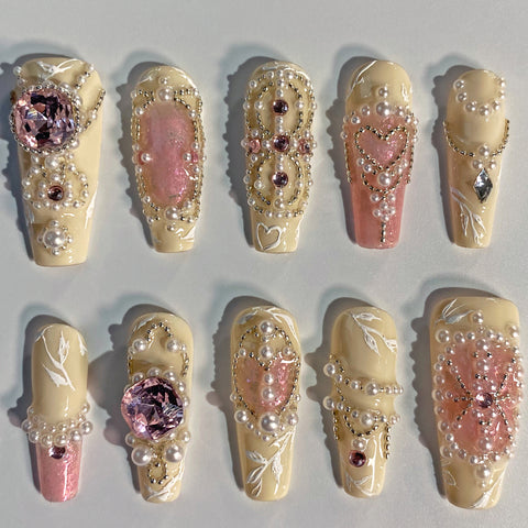 Luxury White Powder Square Nails